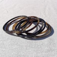 Set of 7 thin horn bangles