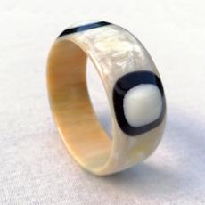 Horn bangle with resin decoration