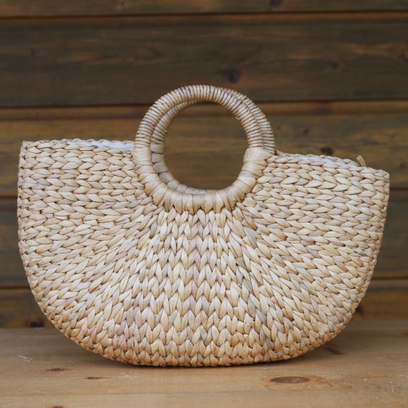 Natural Basket Handmade Straw Bag Water Hyacinth Bag Woven Bag 