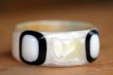 Horn bangle with resin decoration