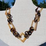 Horn necklace with contrasting shapes