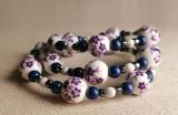 Purple Flowers - Porcelain bracelet